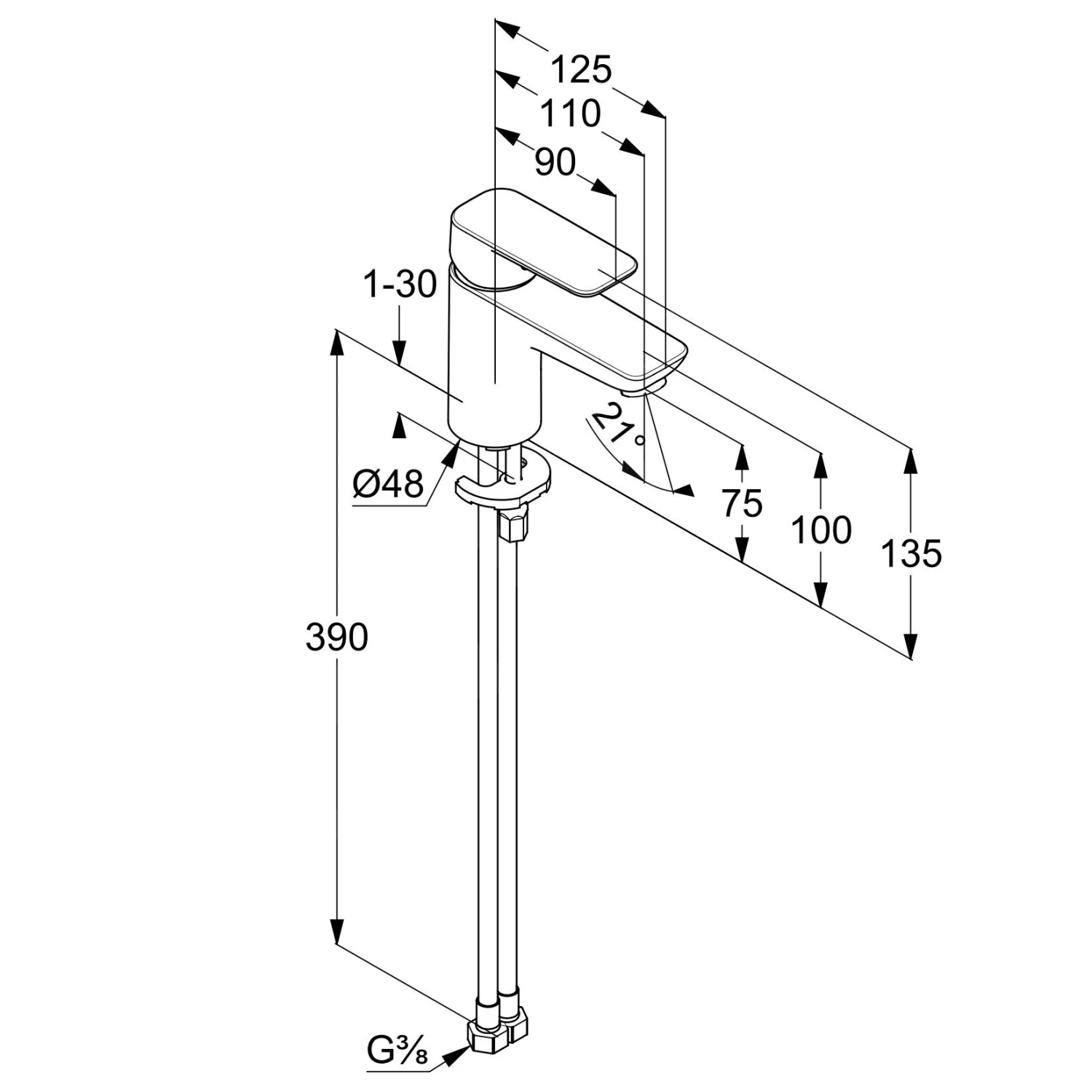 Kludi Pure&Style - Wastafelkraan, Chroom 400280575 4 Kludi Pure&Style - Wastafelkraan, Chroom 400280575 - Afbeelding 2
