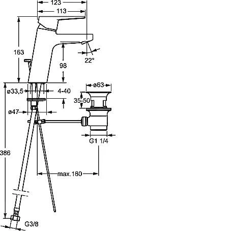 Hansa Twist - Wastafelkraan XL Met Afvoergarnituur, Chroom 09012283 4 Hansa Twist - Wastafelkraan XL Met Afvoergarnituur, Chroom 09012283 - Afbeelding 2