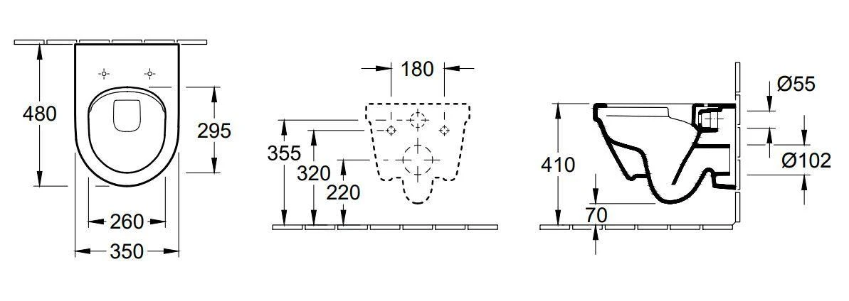 Villeroy & Boch Architectura - Compact Wandcloset, Afvoer Achteraan, DirectFlush, CeramicPlus, Alpine Wit 4687R0R1 4 Villeroy & Boch Architectura - Compact Wandcloset, Afvoer Achteraan, DirectFlush, CeramicPlus, Alpine Wit 4687R0R1 - Afbeelding 2