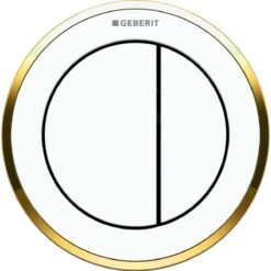 Geberit Spoelsystemen - Afstandsbediening Bedieningsplaat Type 10, Pneumatisch, Voor 2-toets Spoeling, Alpine Wit/verguld 116.057.KK.1