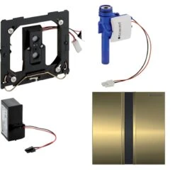 Geberit Spoelsystemen - Urinoirstuursysteem Met Elektronische Spoelactivering, Netvoeding, Bedieningsplaat Type 50, Messing 116.026.QF.1