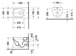 Duravit Happy D.2 - Wandtoilet, Rimless, DuraFix, Alpine Wit 2222090000 -Geberit Winkel 35b72b0cc74d36e6d14e0e6b 1