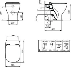 Ideal Standard Tesi - Staand Toilet, Horizontale Afvoer, AquaBlade, Zwart T0077V3 -Geberit Winkel 3adf51918f42aea43dbb3946