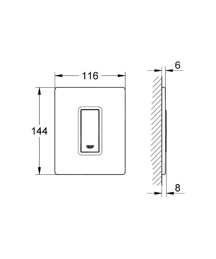 Grohe Skate Cosmo - Bedieningsplaat, Chroom/glas Velvet Black, Zwart 38846KS0 4 Grohe Skate Cosmo - Bedieningsplaat, Chroom/glas Velvet Black, Zwart 38846KS0 - Afbeelding 2