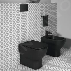 Ideal Standard Tesi - Staand Toilet, Horizontale Afvoer, AquaBlade, Zwart T0077V3 -Geberit Winkel 53458c3264e43c3ff3898936