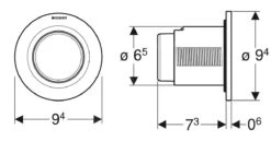 Geberit Spoelsystemen - Afstandsbediening Type 01, Pneumatisch, Voor 1-toets Spoeling, Alpine Wit 116.040.11.1 -Geberit Winkel 6521c609fcce058c418f4f2b