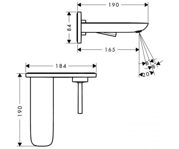 Hansgrohe PuraVida - Afdekset Wastafelkraan, Chroom 15084000 4 Hansgrohe PuraVida - Afdekset Wastafelkraan, Chroom 15084000 - Afbeelding 2