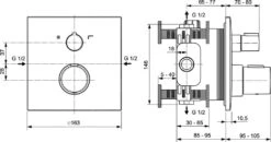 Ideal Standard CeraTherm - Thermostatische Kraan C100 Voor 2 Uitgangen Inbouw, Zwart A7523XG -Geberit Winkel 743c76b13e60243fde456f43