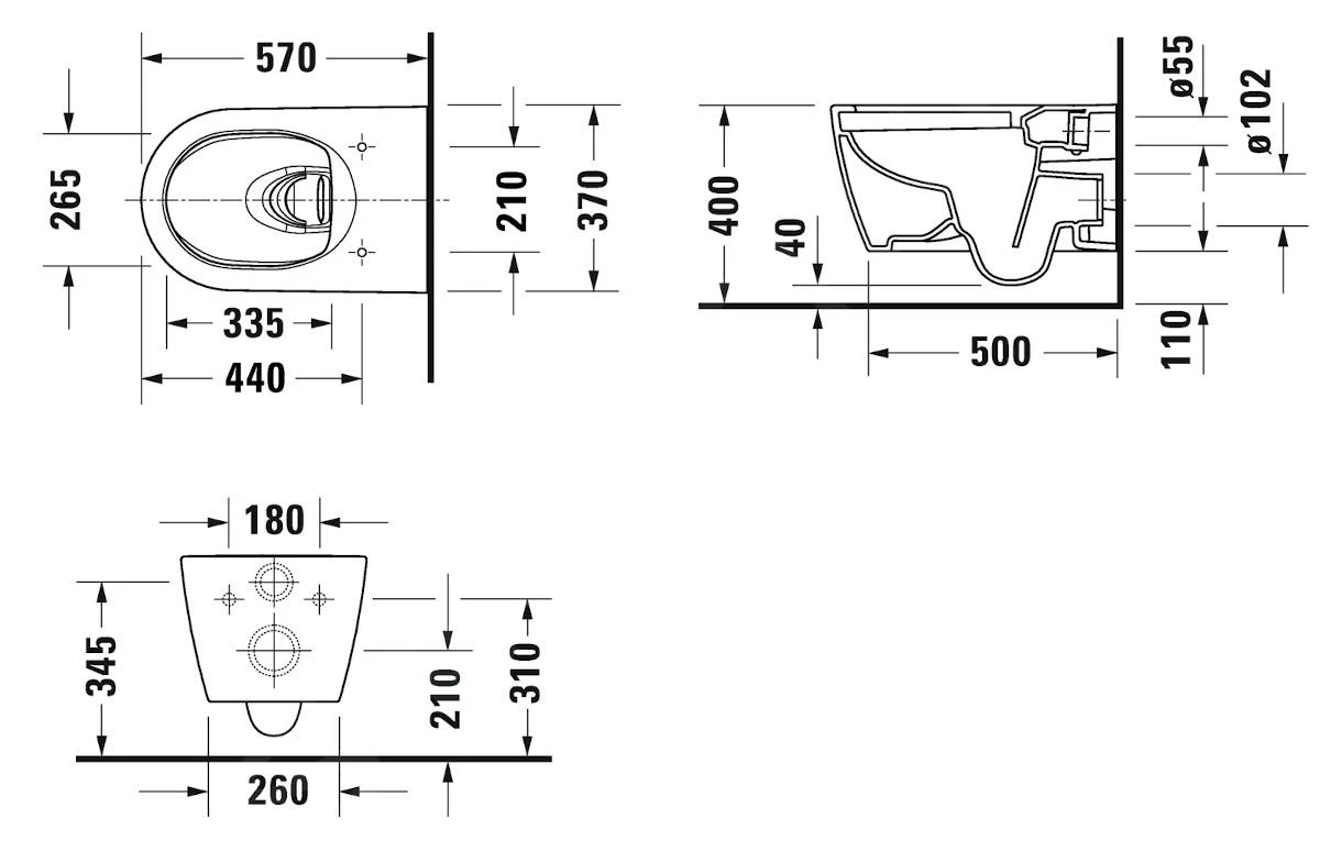 Duravit ME By Starck - Hangend Toilet Met Wc Bril SoftClose, Rimless, HygieneGlaze, Wit 45790920A1 4 Duravit ME By Starck - Hangend Toilet Met Wc Bril SoftClose, Rimless, HygieneGlaze, Wit 45790920A1 - Afbeelding 2