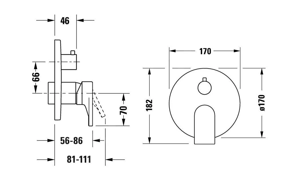 Duravit Tulum - Inbouw Badkraan, Mat Zwart TU5210012046 4 Duravit Tulum - Inbouw Badkraan, Mat Zwart TU5210012046 - Afbeelding 2