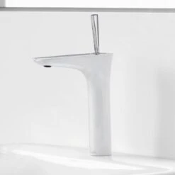 Hansgrohe PuraVida - Wastafelkraan 200 Met Afvoergarnituur Push-Open, Wit/chroom 15081400 -Geberit Winkel 974d2453b77b36446ad00251
