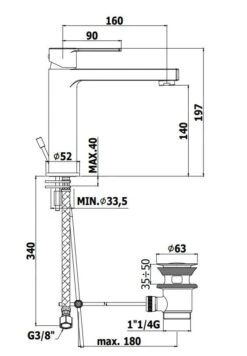 Paffoni Ringo - Wastafelkraan Met Afvoergarnituur 1 1/4, Mat Zwart RIN073NO -Geberit Winkel 99ae103b2866d9948d0a0dab