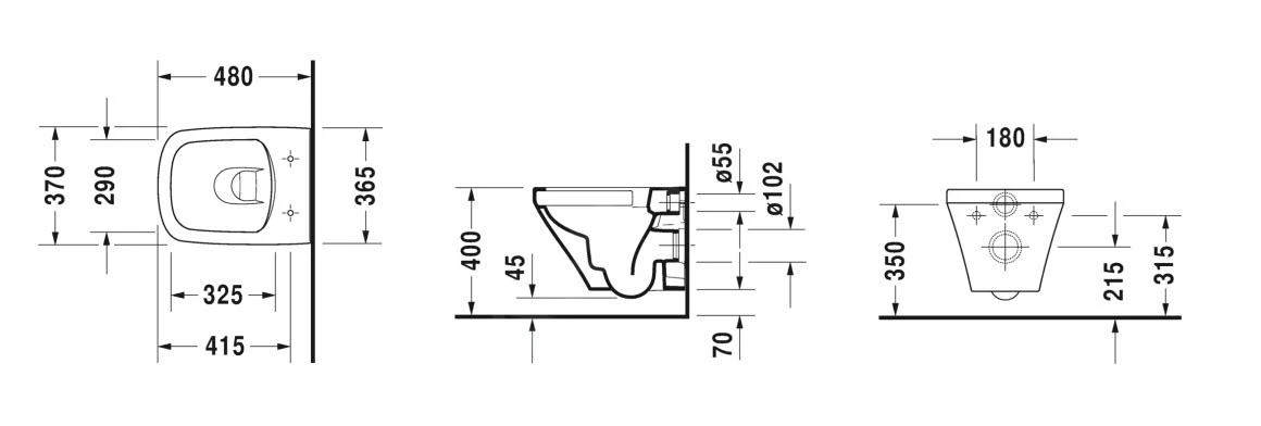 Duravit DuraStyle - Compact Wandcloset, Softclose WC-zitting, Rimless, Alpine Wit 45710900A1 4 Duravit DuraStyle - Compact Wandcloset, Softclose WC-zitting, Rimless, Alpine Wit 45710900A1 - Afbeelding 2