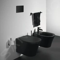 Ideal Standard Connect Air - Hangend Toilet, AquaBlade, Zwart E0054V3 -Geberit Winkel a103f71441ed35a1bd47371d