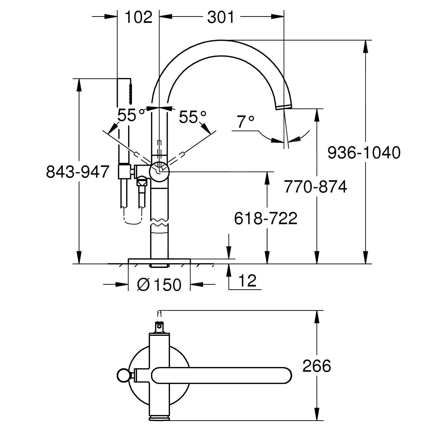 Grohe Atrio - Vrijstaande Badkraan, Met Draaibare Uitloop, Warm Sunset 32653DA3 4 Grohe Atrio - Vrijstaande Badkraan, Met Draaibare Uitloop, Warm Sunset 32653DA3 - Afbeelding 2