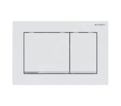 Geberit Omega30 - Bedieningsplaat, Mat Wit/glanzend Chroom 115.080.JT.1