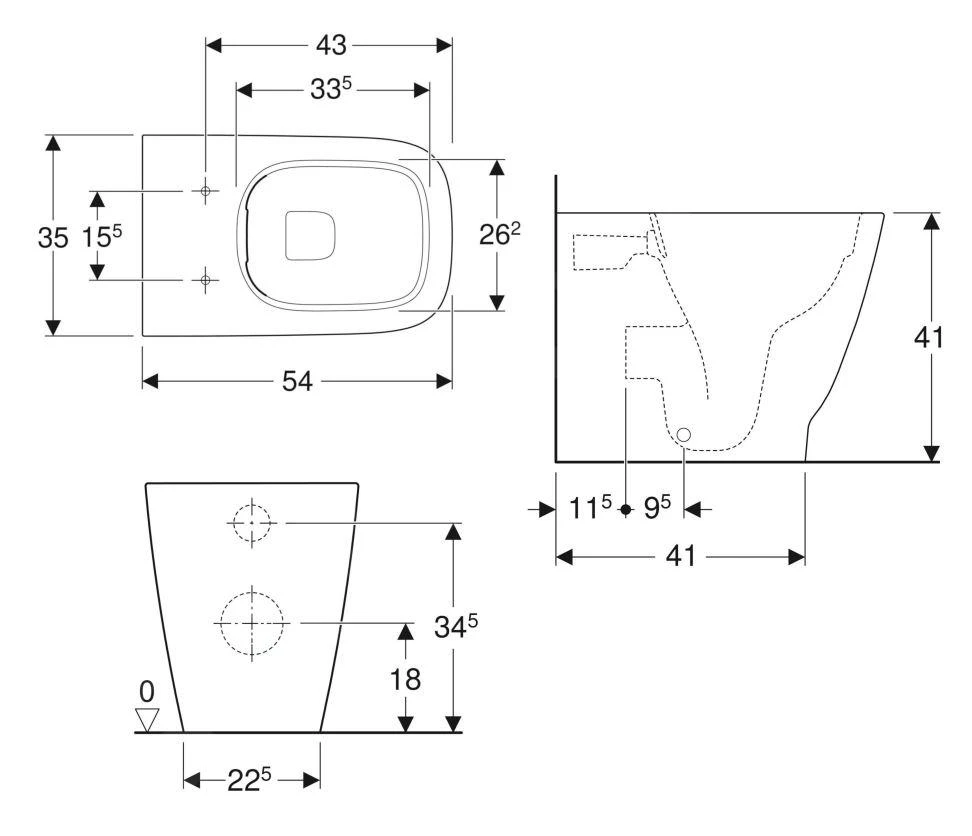 Geberit Smyle Square - Staande WC, Rimfree, Wit 500.840.00.1 4 Geberit Smyle Square - Staande WC, Rimfree, Wit 500.840.00.1 - Afbeelding 2