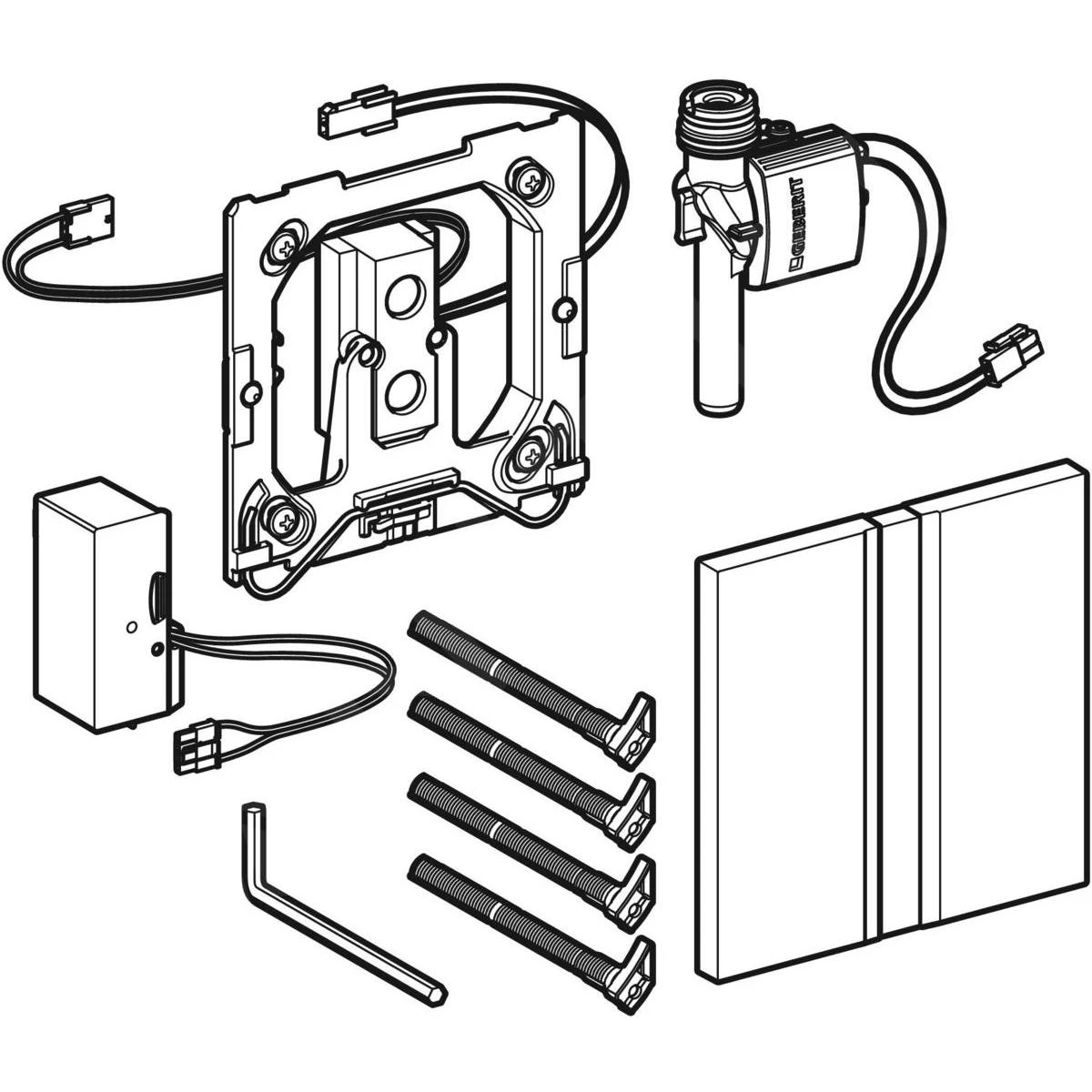 Geberit Spoelsystemen - Urinoirstuursysteem Met Elektronische Spoelactivering, Netvoeding, Bedieningsplaat Type 50, Messing 116.026.QF.1 5 Geberit Spoelsystemen - Urinoirstuursysteem Met Elektronische Spoelactivering, Netvoeding, Bedieningsplaat Type 50, Messing 116.026.QF.1 - Afbeelding 3