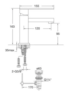 Steinberg 160 - Wastafelkraan Met Waste, Chroom 160 1000 -Geberit Winkel c27c2cc23dfb63dc11806b36