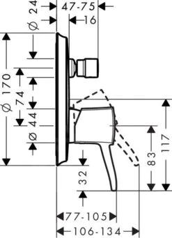 Hansgrohe Metropol Classic - Afdekset Voor Badkraan, Chroom 31345000 -Geberit Winkel d0f78b639c621b06b533286d