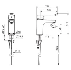 Hansa Clinica - Wastafelkraan Zonder Waste, Chroom 45022186 -Geberit Winkel d2ad66c5eabe56f925fda709