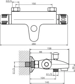 Novaservis Aquamat - Opbouw Thermostaat Douchekraan, Chroom 2620/1,0 -Geberit Winkel e141d97a52a3a8d947afc213