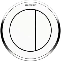 Geberit Spoelsystemen - Afstandsbediening Bedieningsplaat Type 10, Pneumatisch, Voor 2-toets Spoeling, Wit/glanzend Chroom 116.055.KJ.1