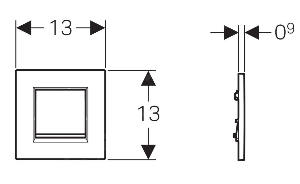 Geberit Spoelsystemen - Urinoirstuursysteem Met Pneumatische Spoelactivering, Bedieningsplaat Type 30, Zwart/glanzend Chroom 116.017.KM.1 4 Geberit Spoelsystemen - Urinoirstuursysteem Met Pneumatische Spoelactivering, Bedieningsplaat Type 30, Zwart/glanzend Chroom 116.017.KM.1 - Afbeelding 2