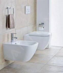 Duravit Happy D.2 - Wandtoilet, Rimless, DuraFix, Alpine Wit 2222090000 -Geberit Winkel fec108b17c73125f0340f875 1